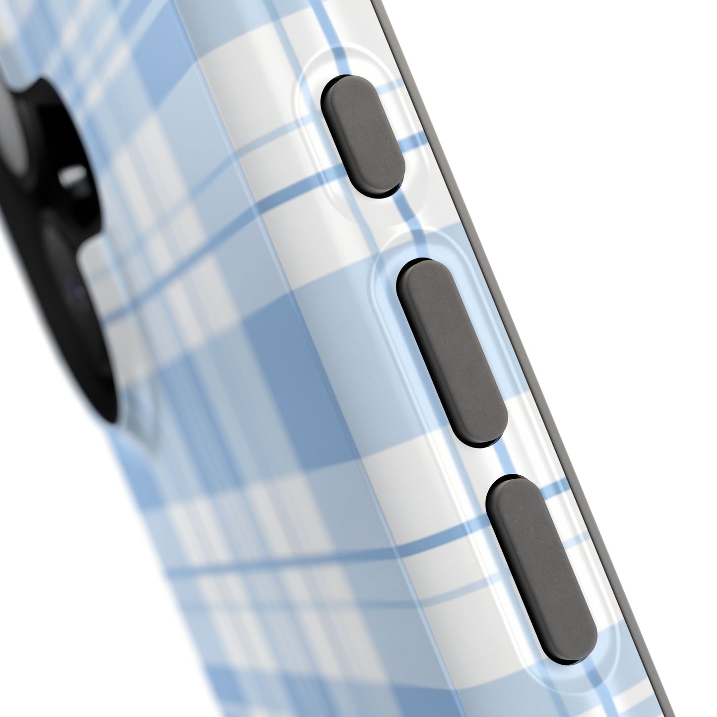 Impact-Resistant Phone Case - Easter Plaid Blue