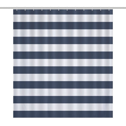 Lightweight Shower Curtain- Nautical Stripes Navy