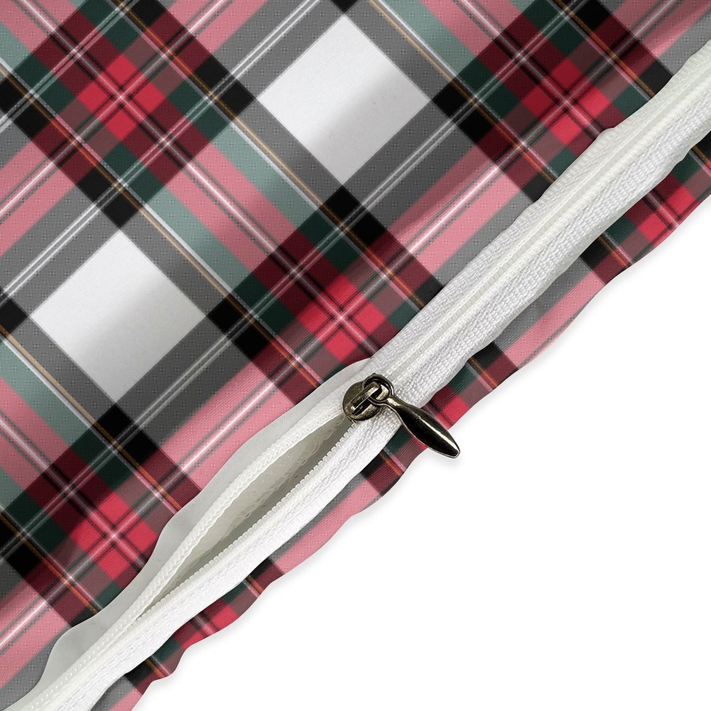 Christmas Tartan Plaid 3-Piece Bedding Set-90"x90" Full/Queen Plaid Duvet Cover