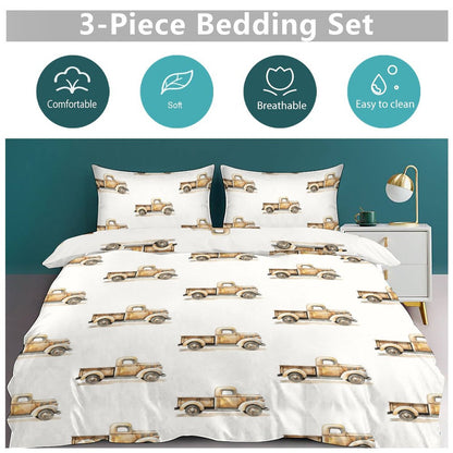 3-Piece Bedding Set-86"×70"/ 218×177cm (Dual-sidede Printing)