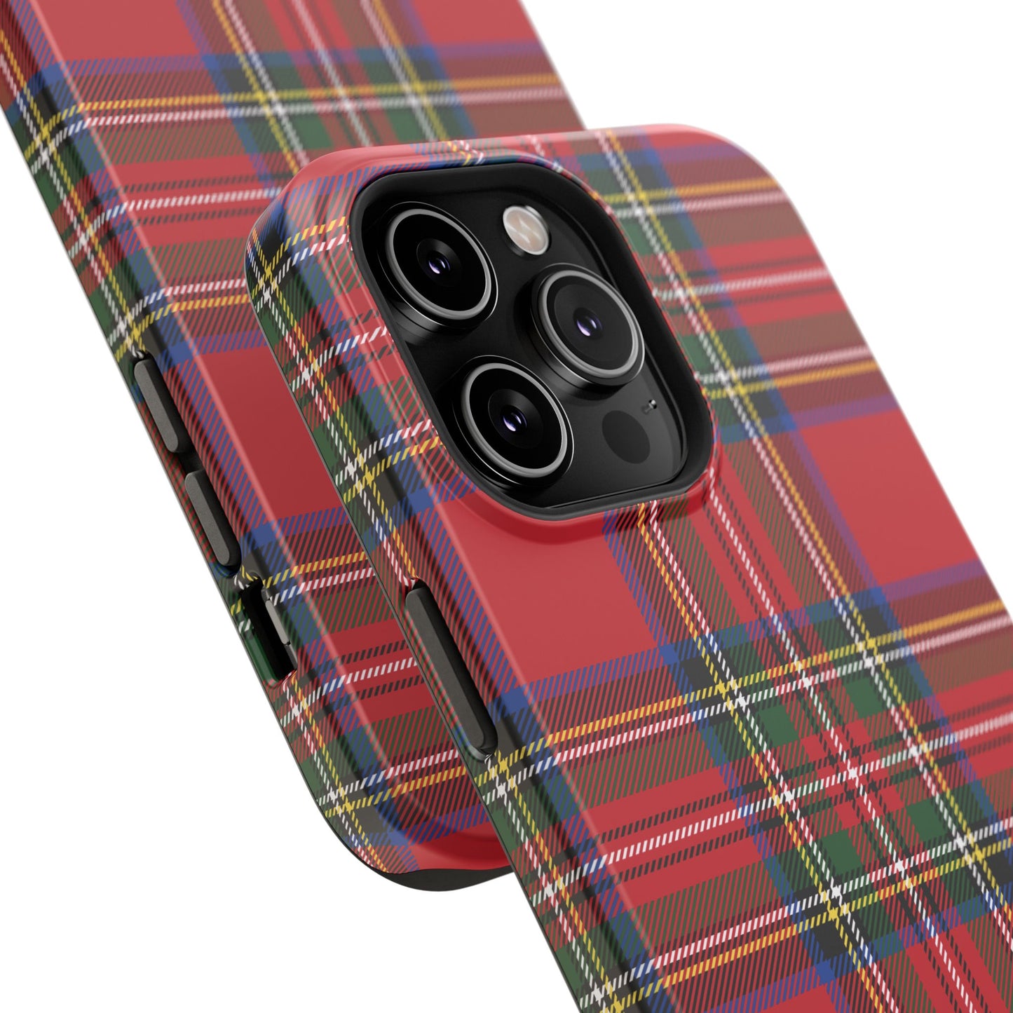 Impact-Resistant Phone Case-Holiday Tartan Plaid Red