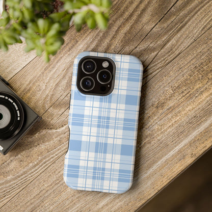 Impact-Resistant Phone Case - Easter Plaid Blue