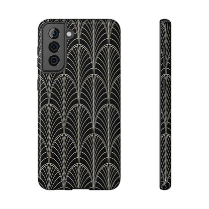 Impact-Resistant Phone Case- Art Deco Black Beige