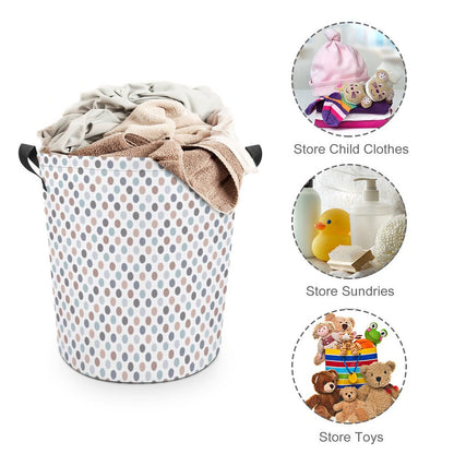 Collapsible Laundry Hamper- Neutral Dots