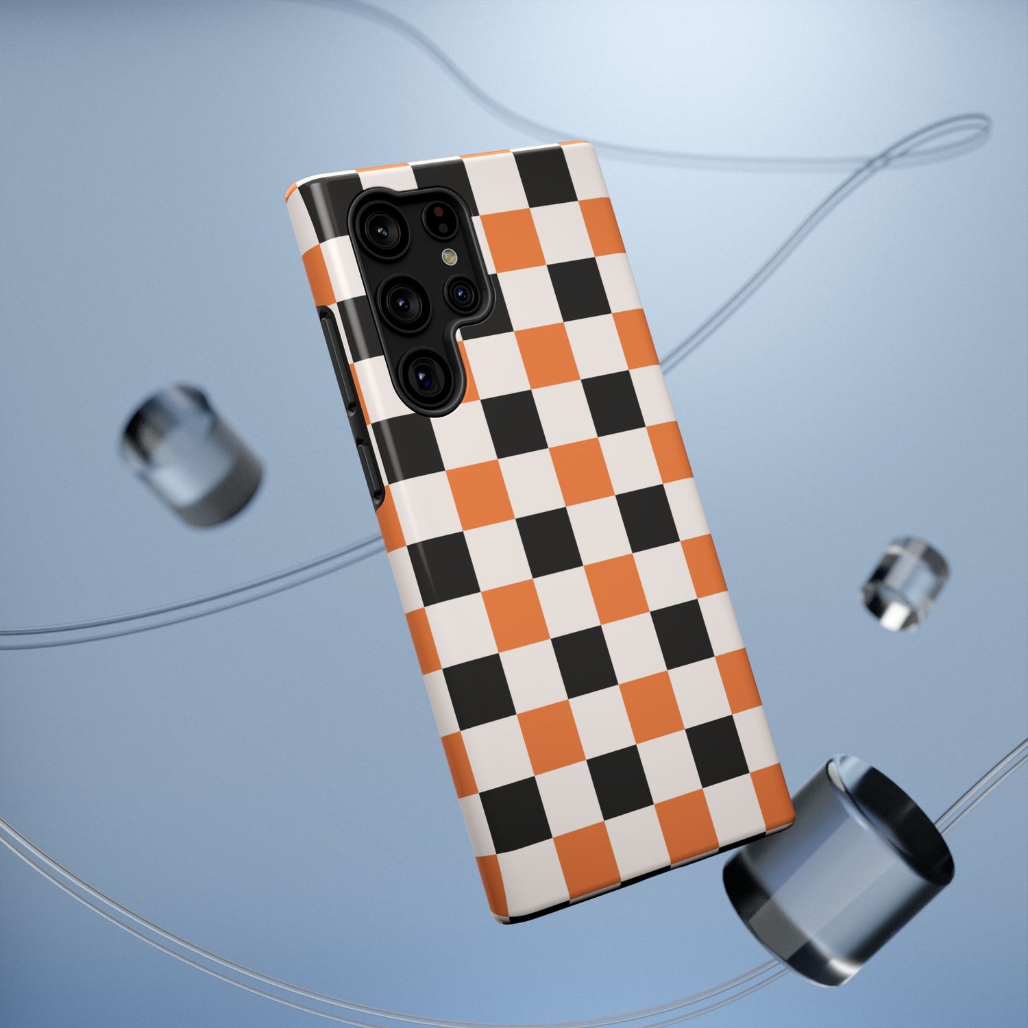 Trendy Halloween Checkerboard Phone Case | Impact-Resistant, iPhone, Samsung
