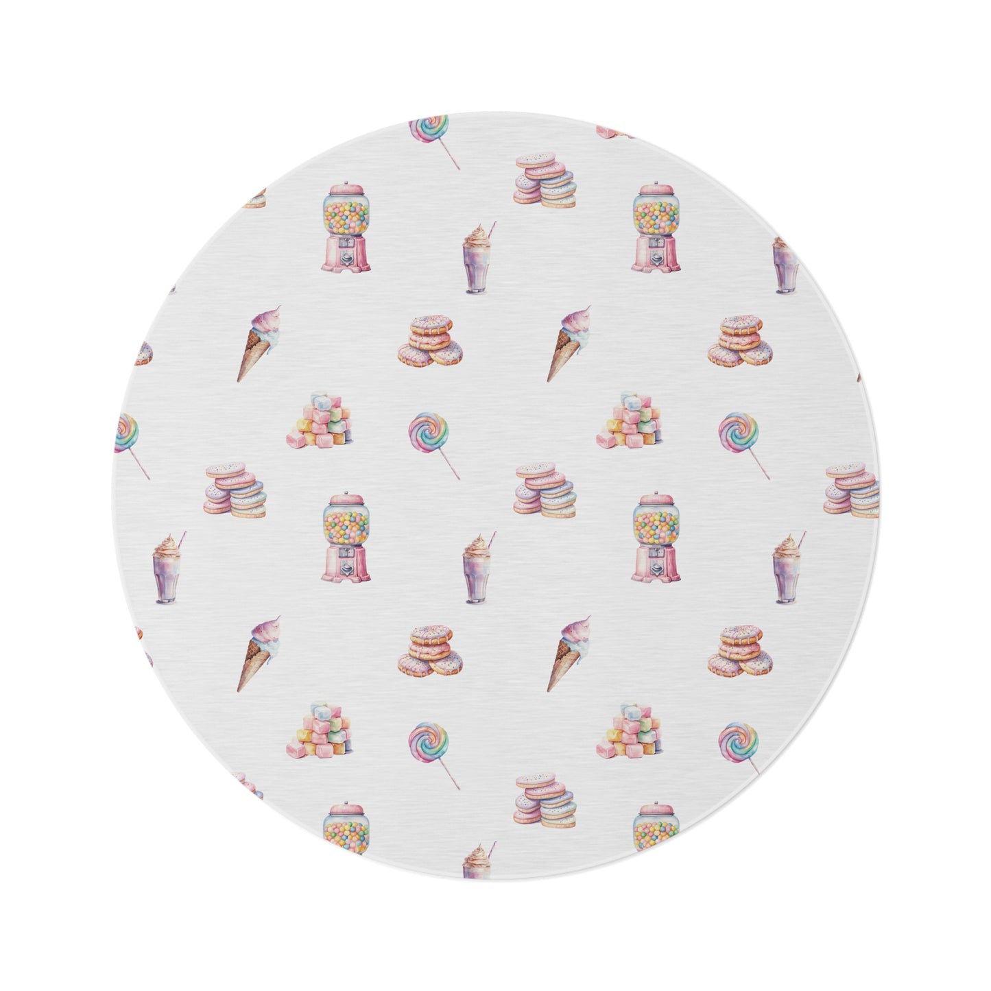 Round Rug Watercolor Candy Land