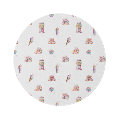 Round Rug Watercolor Candy Land