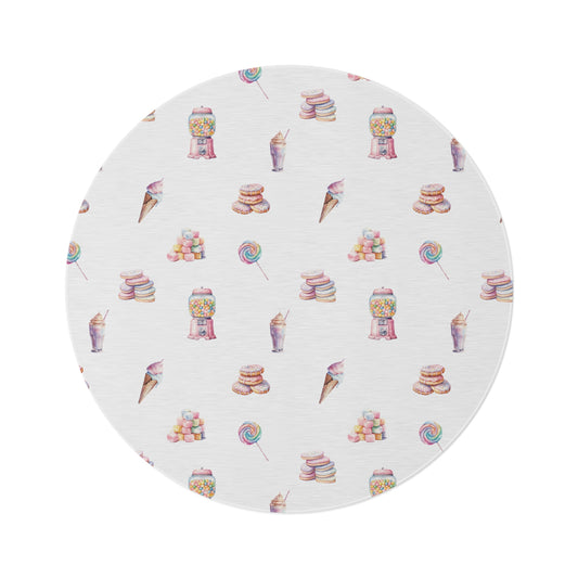 Round Rug Watercolor Candy Land