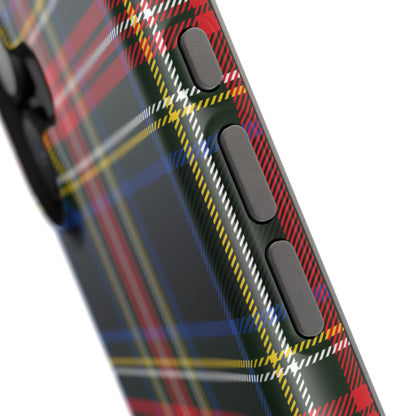 Impact-Resistant Holiday Phone Case-Christmas Tartan Plaid Black