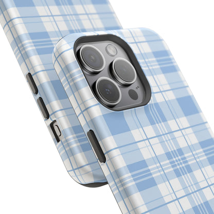 Impact-Resistant Phone Case - Easter Plaid Blue