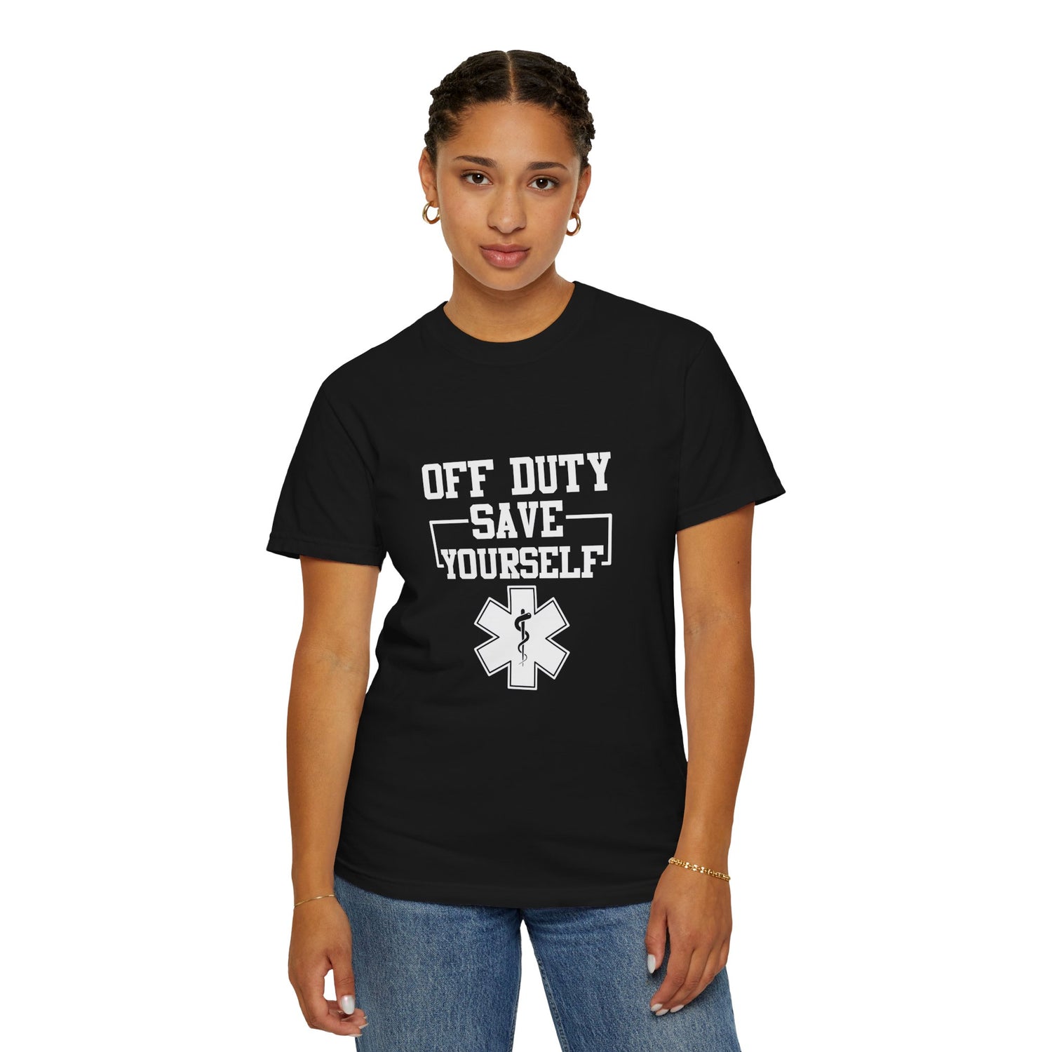 Unisex Off Duty T-Shirt, EMS Gift, First Responder Tee, Paramedic Humor Shirt, Casual Wear, Emergency Services Apparel