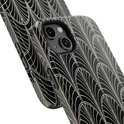 Impact-Resistant Phone Case- Art Deco Black Beige