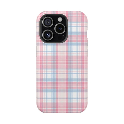 Impact-Resistant Cases-Spring Plaid Pink Blue