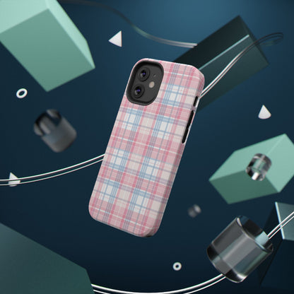 Impact-Resistant Cases-Spring Plaid Pink Blue