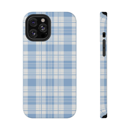 Impact-Resistant Phone Case - Easter Plaid Blue