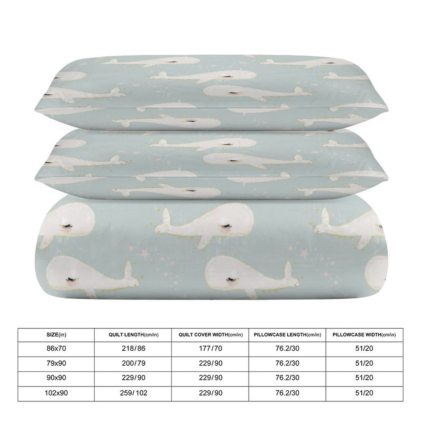 3-Piece Bedding Set-86"×70"/ 218×177cm (Dual-sidede Printing)