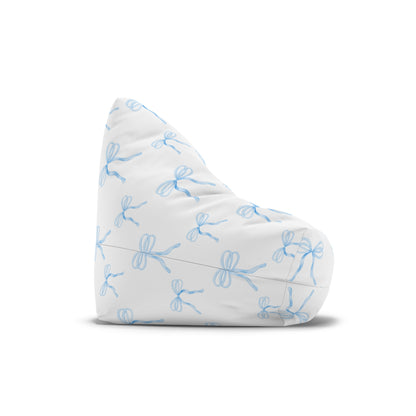 Watercolor Coquette Blue Bows Bean Bag Chair Cover