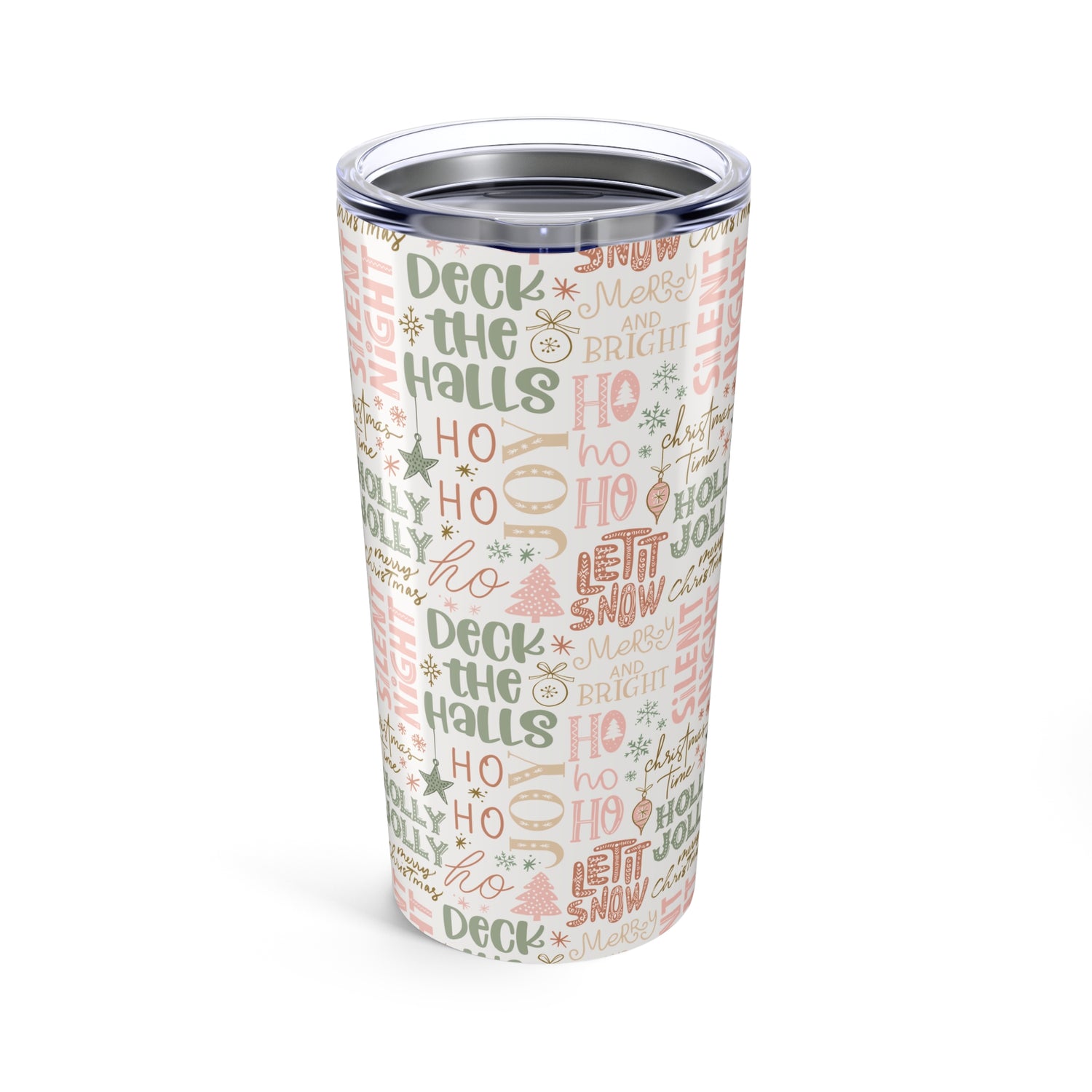 Holiday Tumbler 20oz - Deck the Halls, Stainless Steel