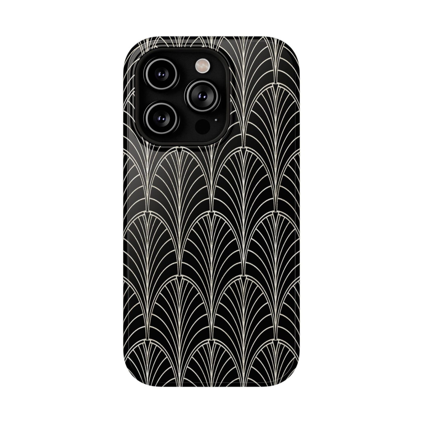 Impact-Resistant Phone Case- Art Deco Black Beige