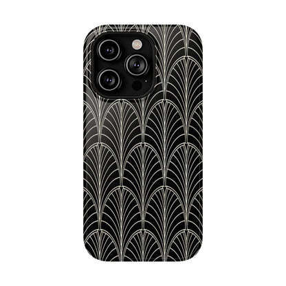 Impact-Resistant Phone Case- Art Deco Black Beige