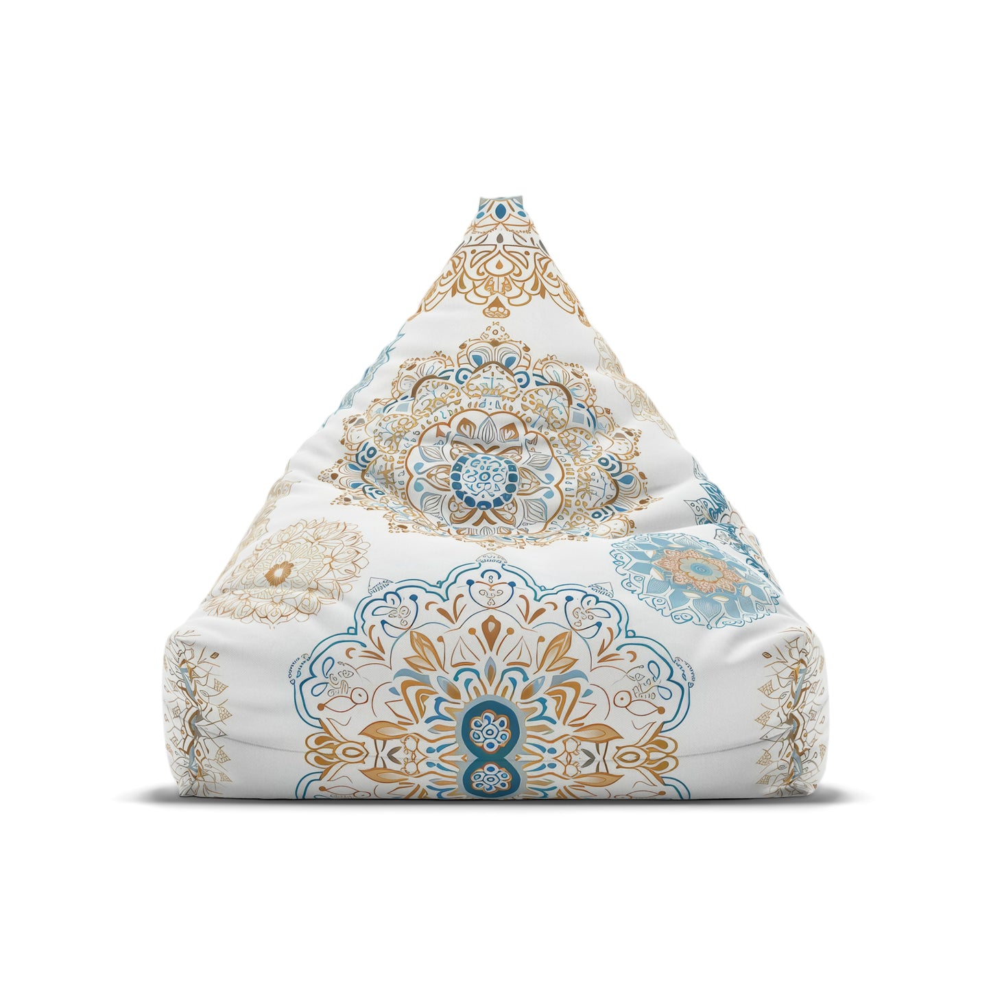 Blue Gold Boho Fun Bean Bag Chair Cover