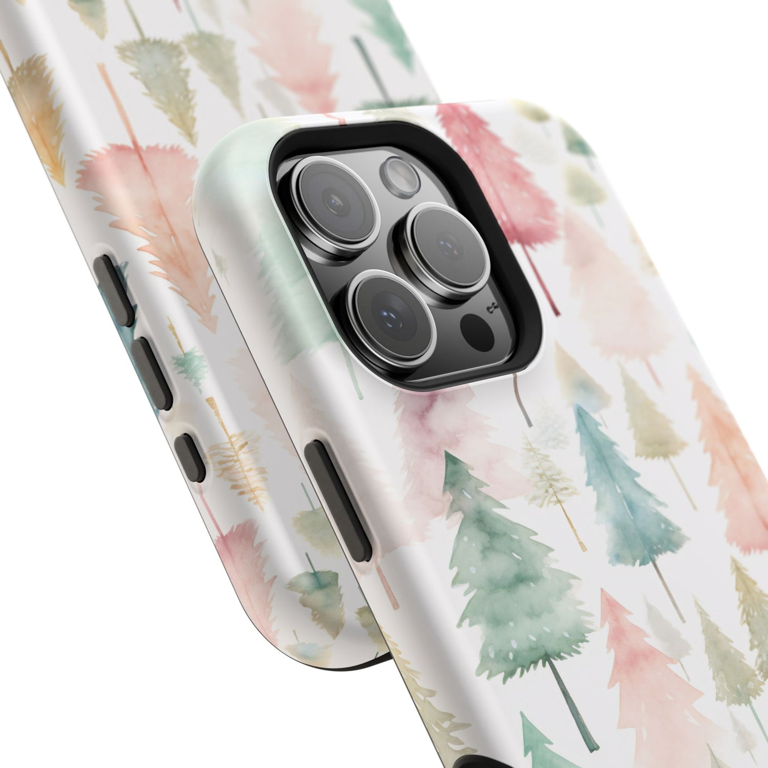 Watercolor Christmas Trees Impact-Resistant Phone Case, iPhone, Samsung