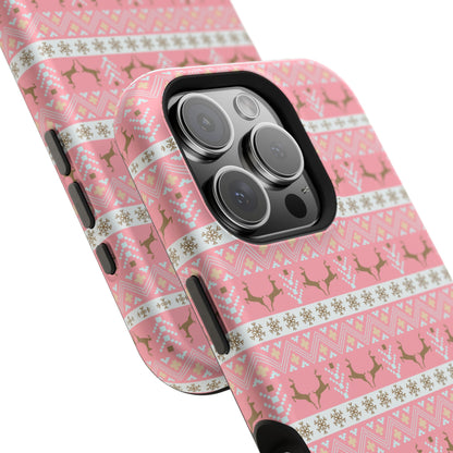 Pink Deer Antler Sweater Christmas Pattern Impact-Resistant Cases