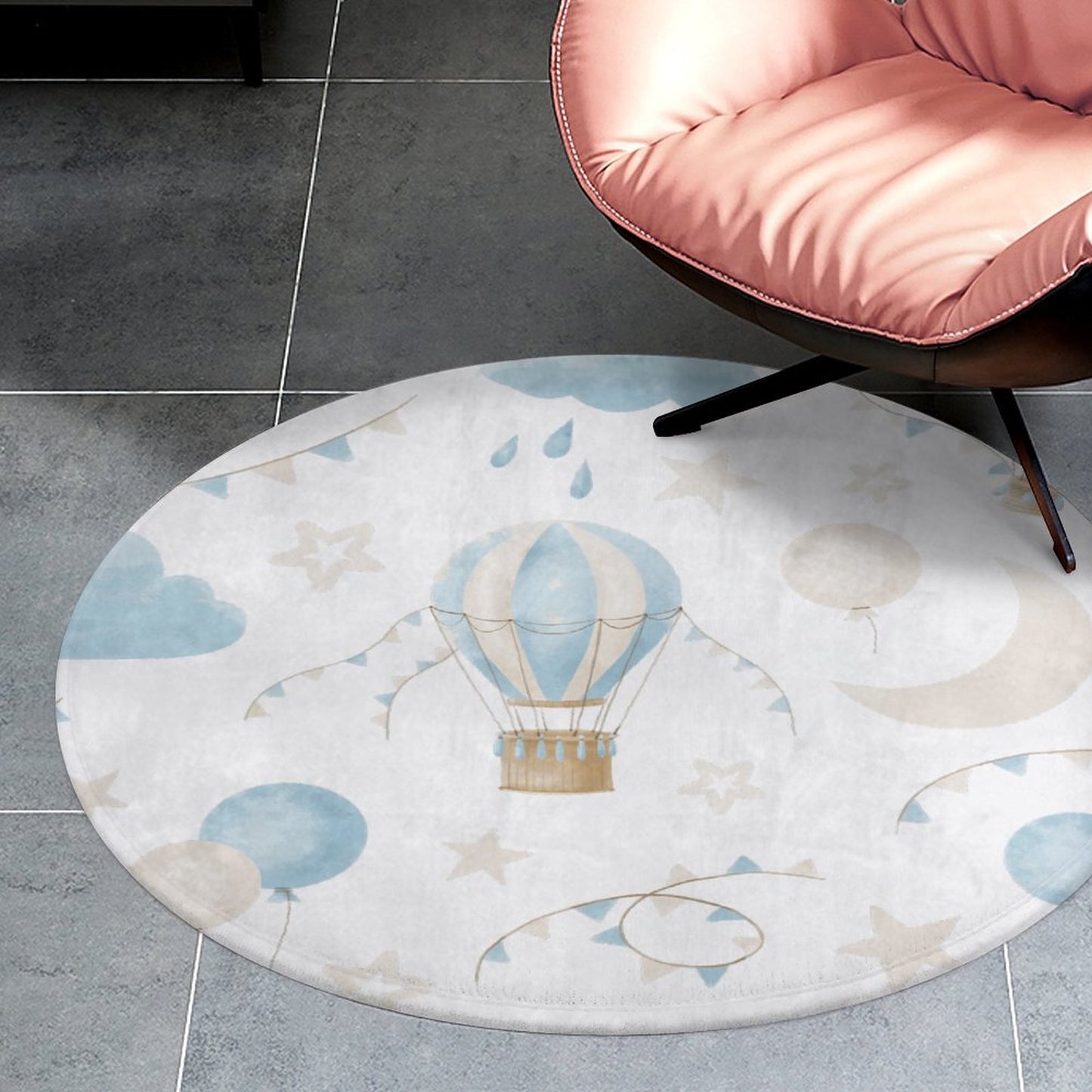 Round Coral Velvet Warm Floor Mat/Rug Watercolor Balloon Clouds Blue
FREE SHIPPING