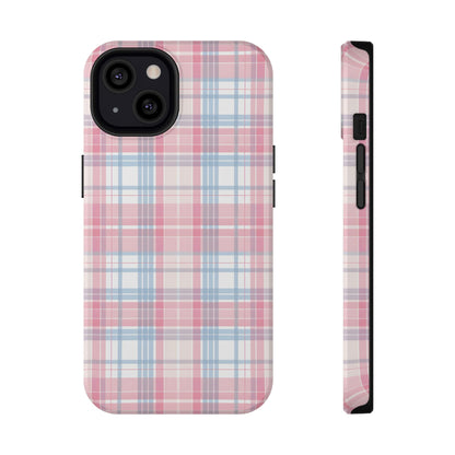 Impact-Resistant Cases-Spring Plaid Pink Blue