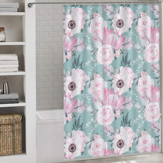 Lightweight Shower Curtain- Boho Floral Fun