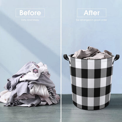 Collapsible Laundry Hamper- Farmhouse Buffalo Plaid