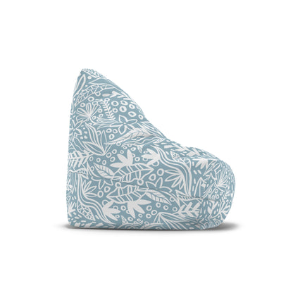 Blue White Floral Bean Bag Chair Cover