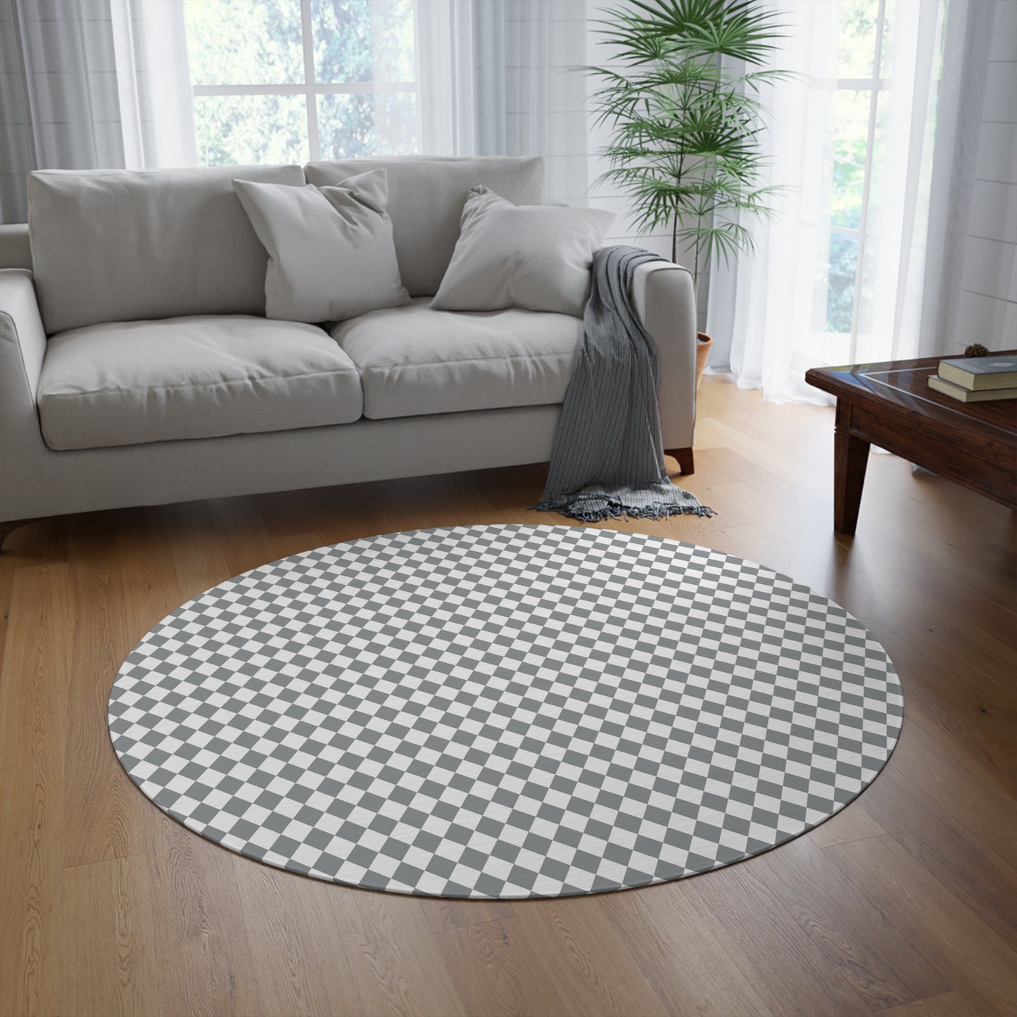 Round Rug Harlequin Grey