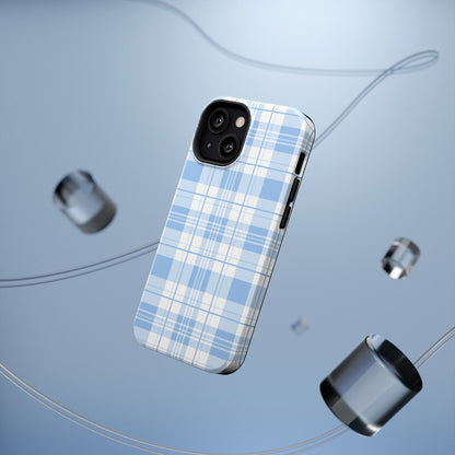 Impact-Resistant Phone Case - Easter Plaid Blue