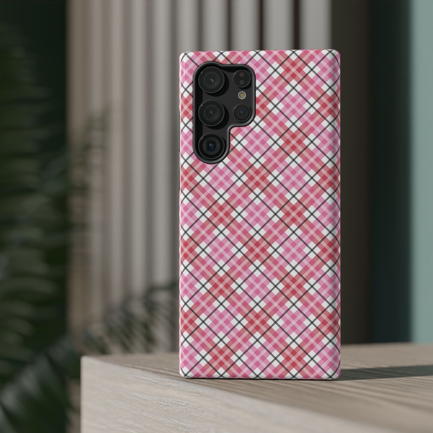 Impact-Resistant Phone Case - Valentine Plaid