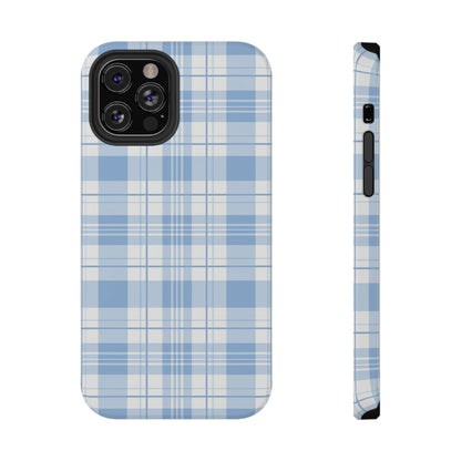 Impact-Resistant Phone Case - Easter Plaid Blue