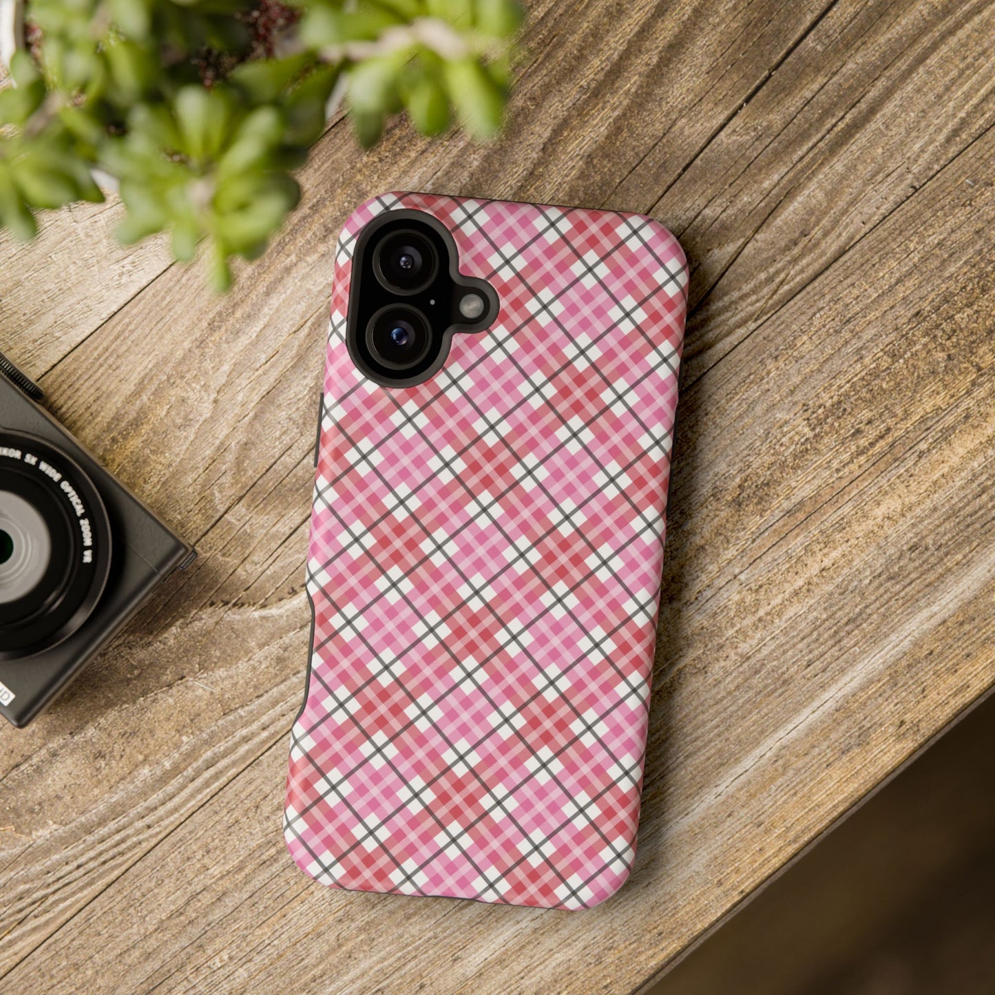 Impact-Resistant Phone Case - Valentine Plaid