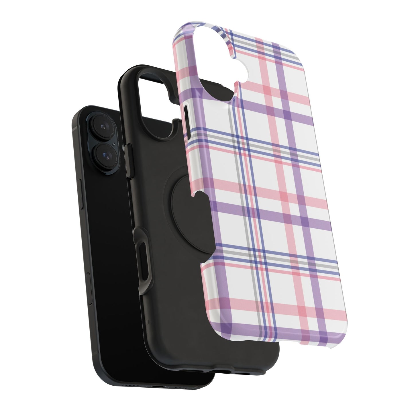 Impact-Resistant Cases - Spring Plaid Pink Purple