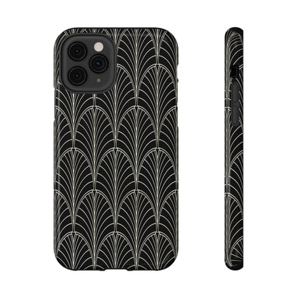 Impact-Resistant Phone Case- Art Deco Black Beige