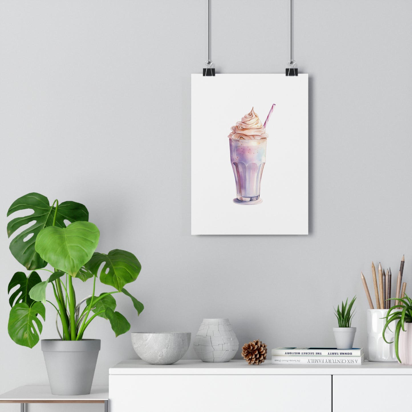 Giclée Art Print Watercolor Candy Land Milkshake