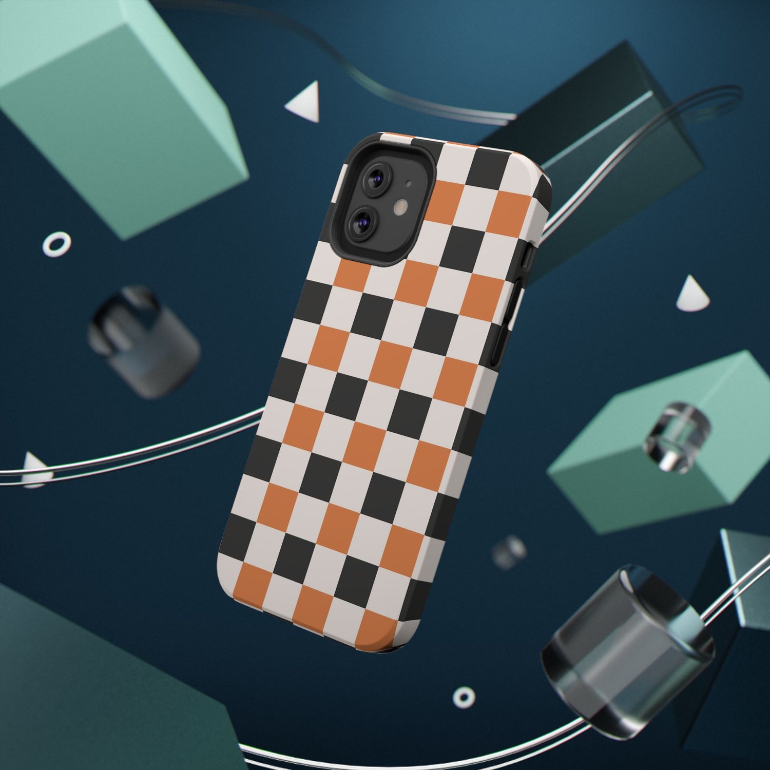 Trendy Halloween Checkerboard Phone Case | Impact-Resistant, iPhone, Samsung