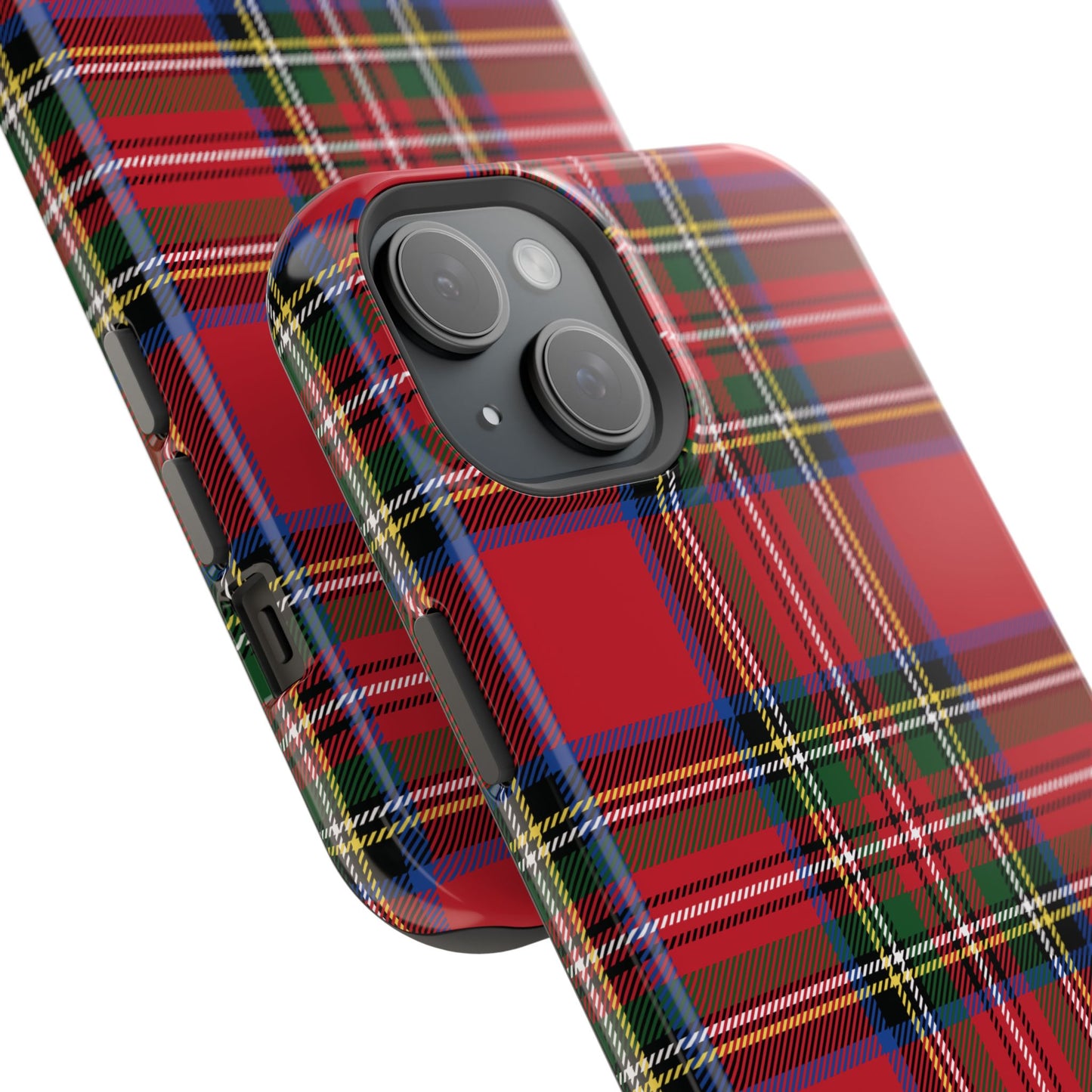 Impact-Resistant Phone Case-Holiday Tartan Plaid Red