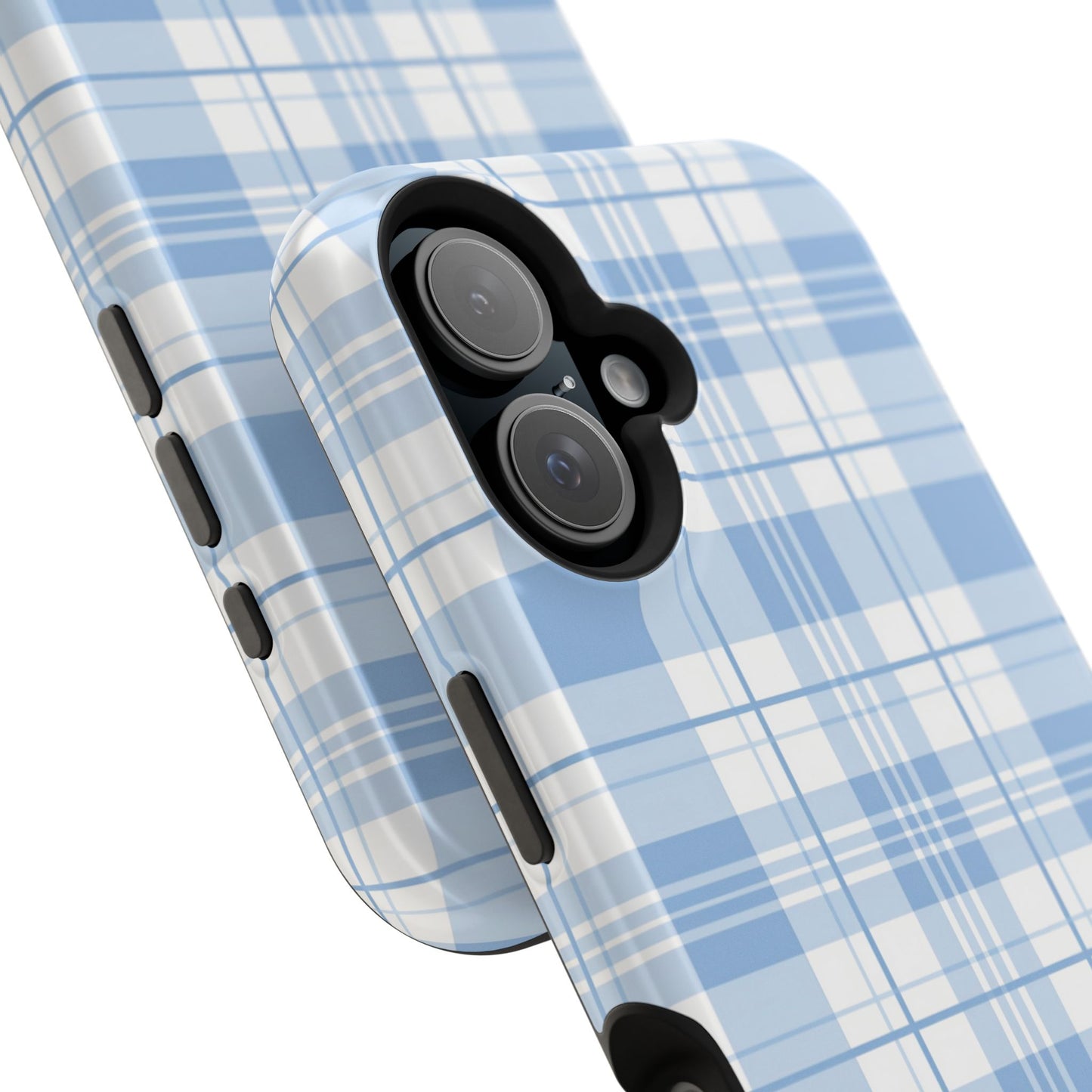 Impact-Resistant Phone Case - Easter Plaid Blue