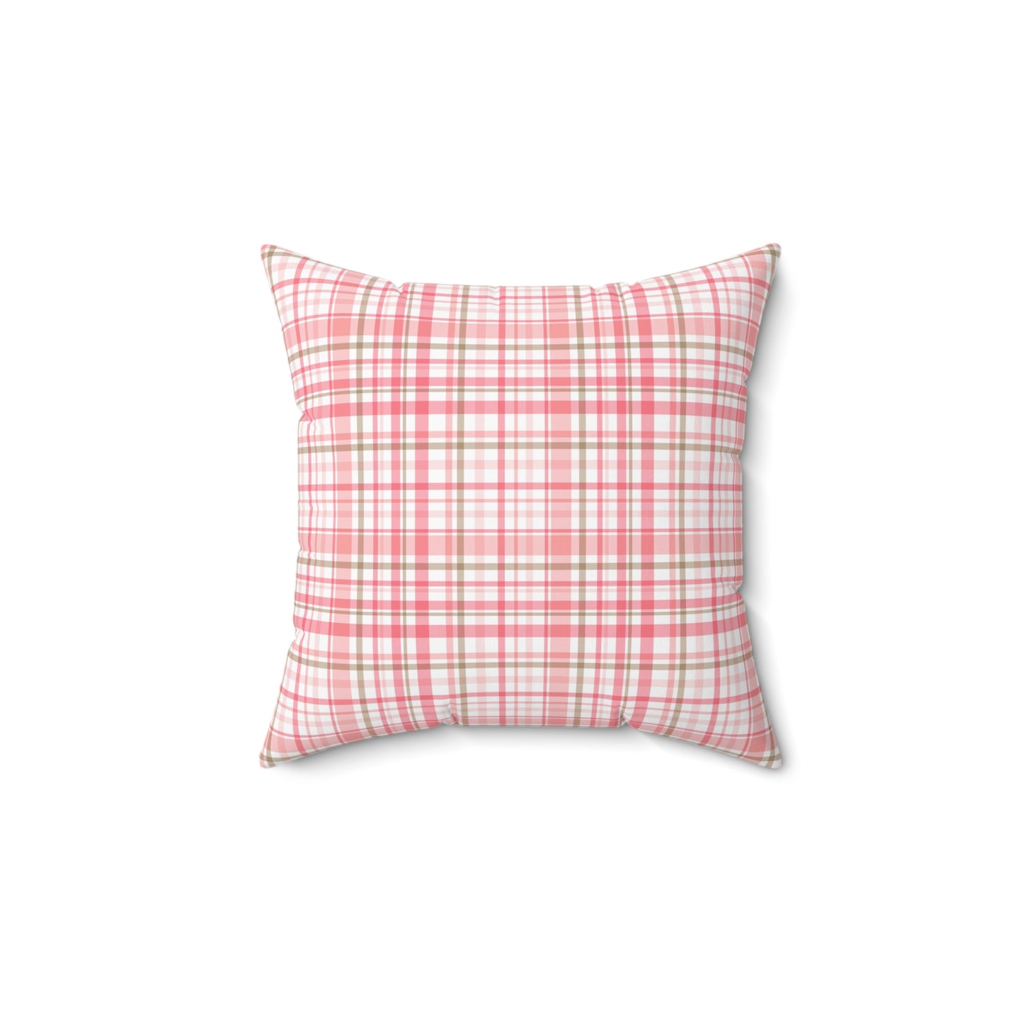 Spun Polyester Square Pillow with Removable Cover Hedgehog Playdate Plaid Polka Dots