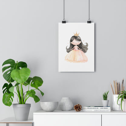 Giclée Art Print Watercolor Pink Princess 2