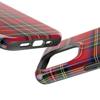 Impact-Resistant Phone Case-Holiday Tartan Plaid Red