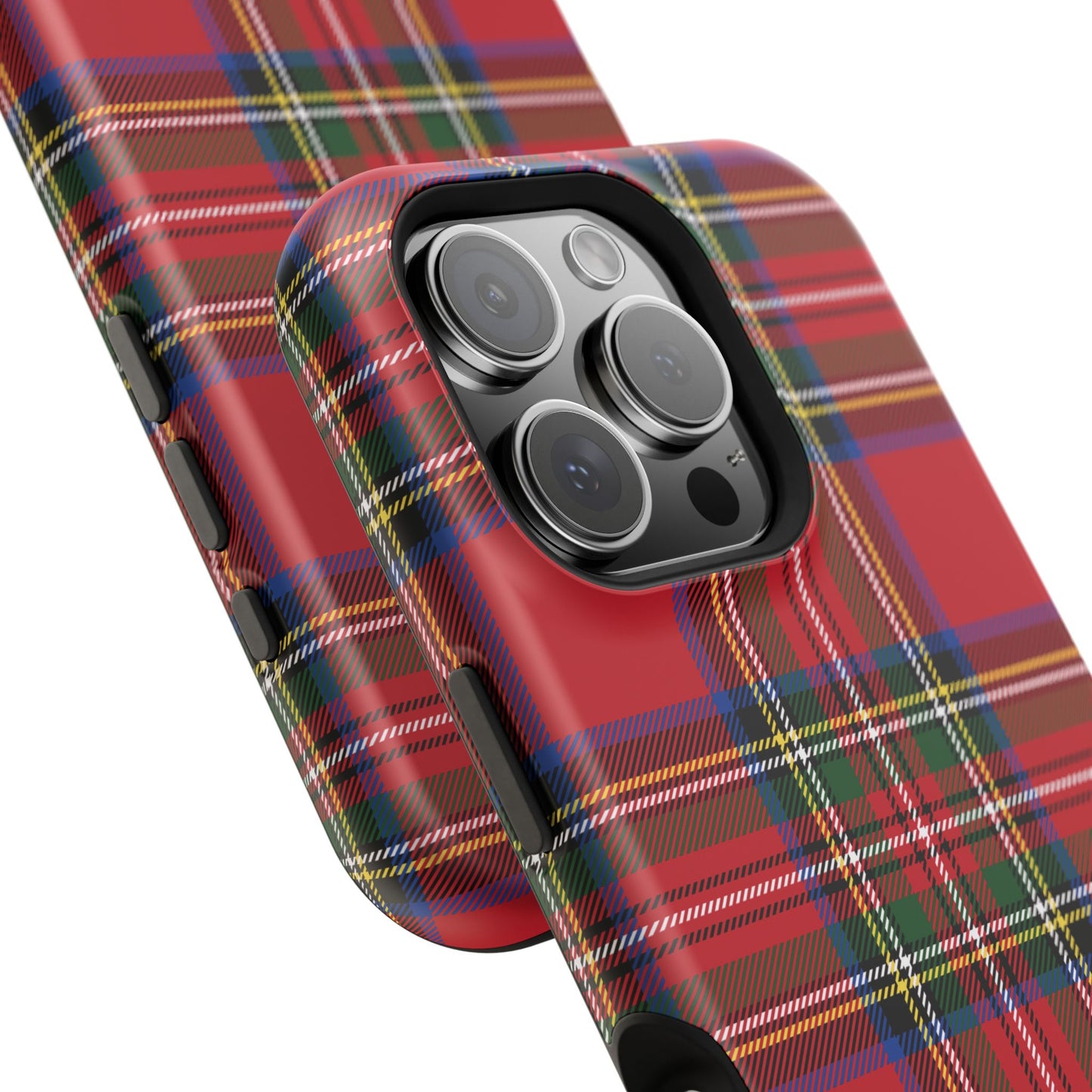 Impact-Resistant Phone Case-Holiday Tartan Plaid Red