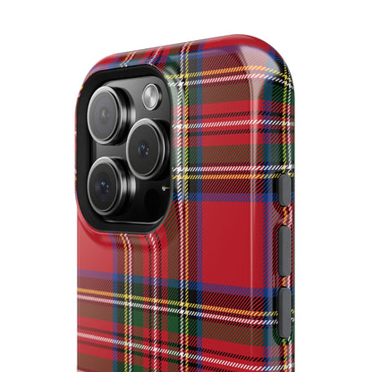 Impact-Resistant Phone Case-Holiday Tartan Plaid Red