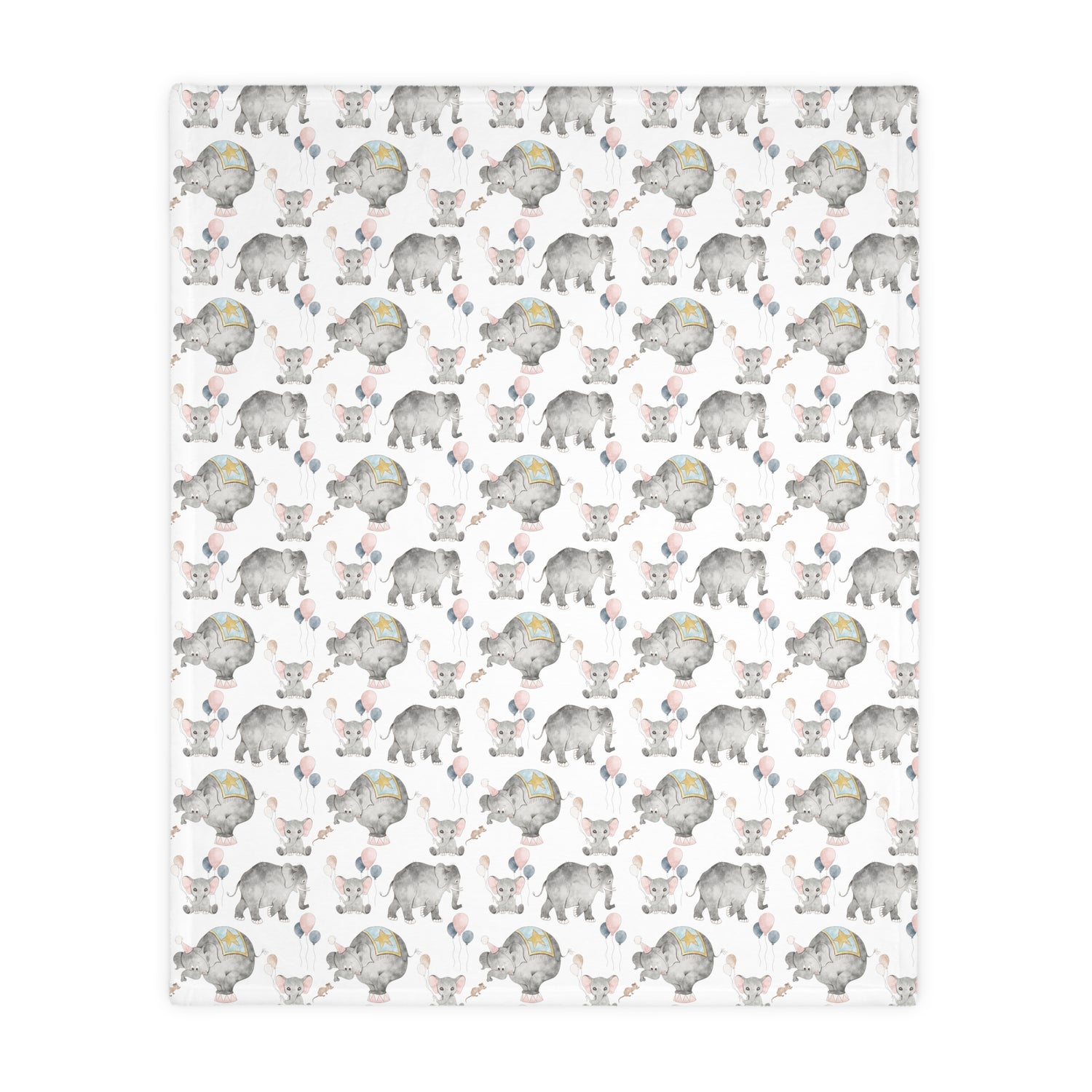 Velveteen Microfiber Two-sided Blanket Watercolor Circus Animals