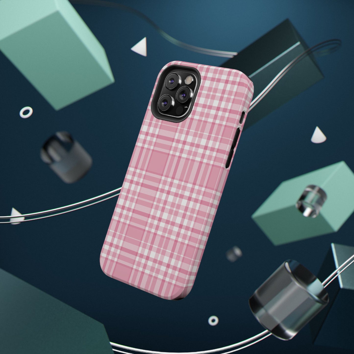 Impact-Resistant Phone Case - Easter Plaid Pink